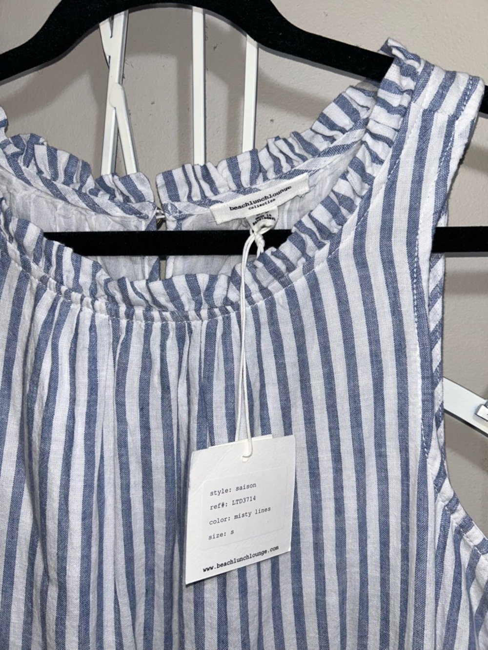 NWT Beachlunchlounge Saison Linen Blend Misty Lines Colorway Sundress - Picture 4 of 9